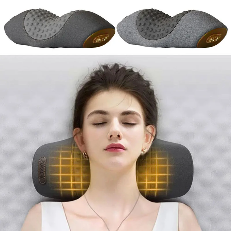 

NEW Upgrade Electric Neck Massage Pillow Back Cervical Traction Relax Vibration Neck Massager Sleeping Memory Foam Spine Support