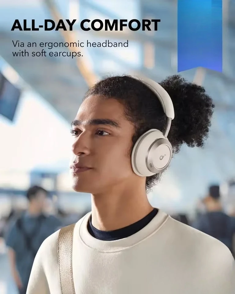 Soundcore Space One Pro 60H A3062 Adaptive Active Noise Cancelling Headphones 6 Mic Driven for Mobile Phone Use view 6