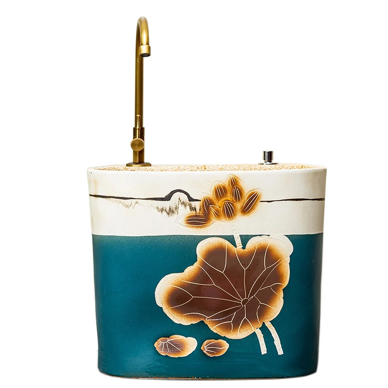 

Ceramic art mop pool Outdoor antifreeze washbasin Household balcony mop pool New Chinese style
