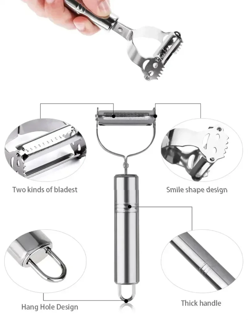 야채 필러 과일 필러, 주방 감자 필러, 울트라 샤프, 줄리엔 슬라이서, 다기능 Y 슬라이서, 2 날