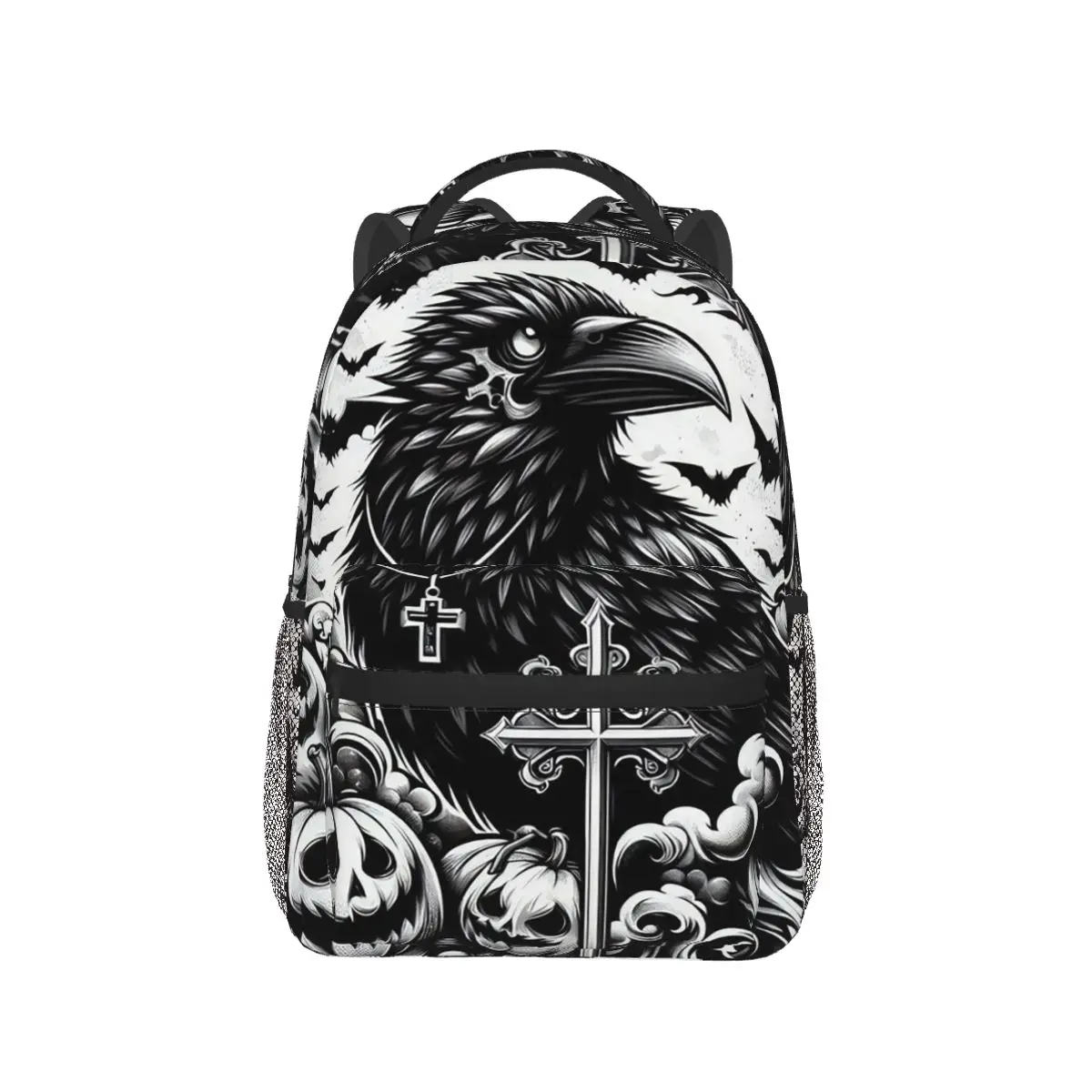 

Raven Rage Halloween Witch Gothic Scary Crow Backpack Hot Sale Daypack Kids BookBag School Bag Shoulder Bags for Men Women