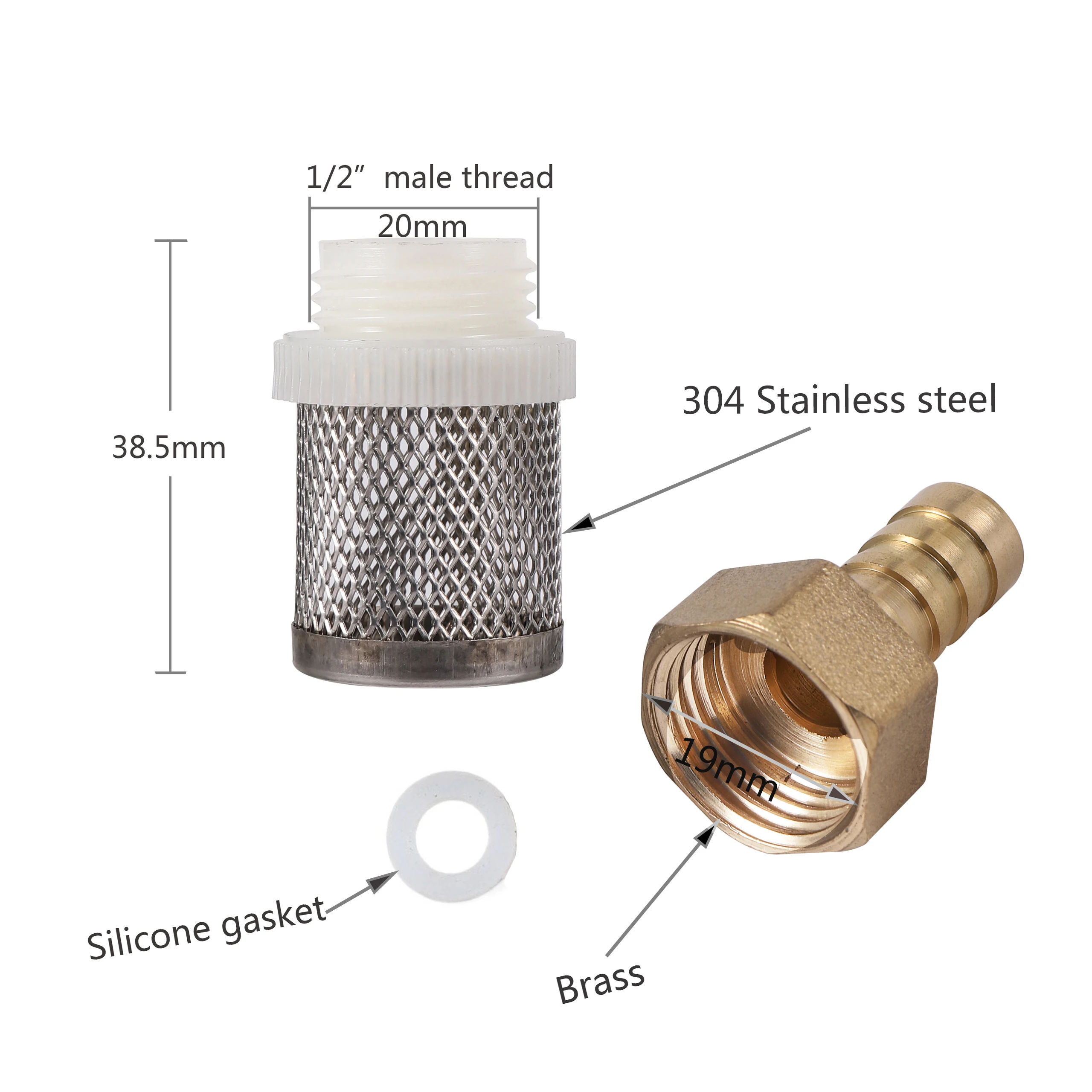 1Pc 6~19mm Hose Filter Car Wash Garden Irrigation Filters Brass Strainer Sprayer Pump Filtering Stainless Steel Mesh Filter New