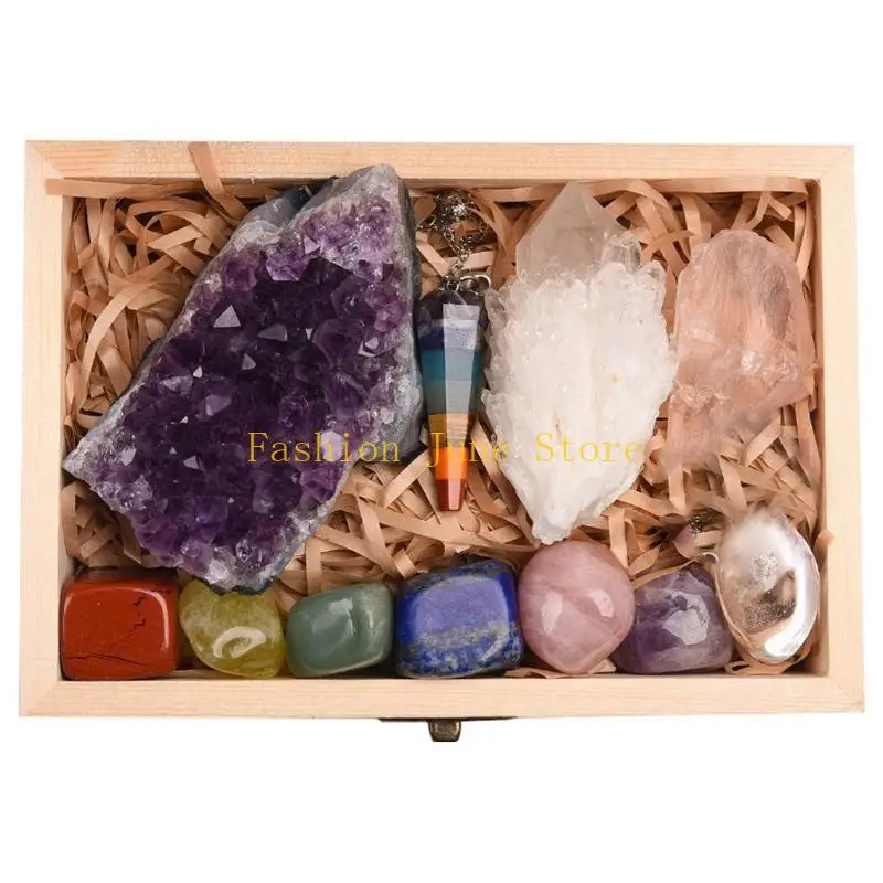 N5KA 11pieces Minerals of the World Crystal Ore Samples Natural Stone Collectible for Raw Gemstones Gift for Teacher