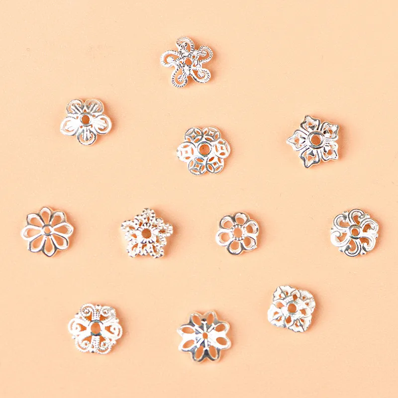 S925 حامل الخرزة الفضية حبة واحدة DIY الخرز الكريستال اليدوية صنع المجوهرات #4