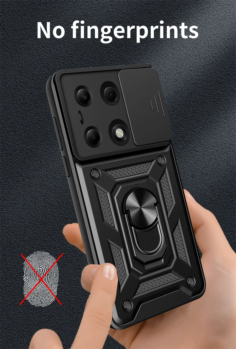 For Xiaomi Redmi Note 13 Pro 4G Case Slide Camera Armor Shockproof Ring Stand Back Cover For Redmy Note13Pro Car Magnetic Funda image 5