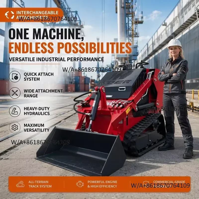 Hot Seller T460 Mini Tracked Skid Steer Loader 300kg Rated Load EPA Euro 5 Engine Compact Loader for Construction &