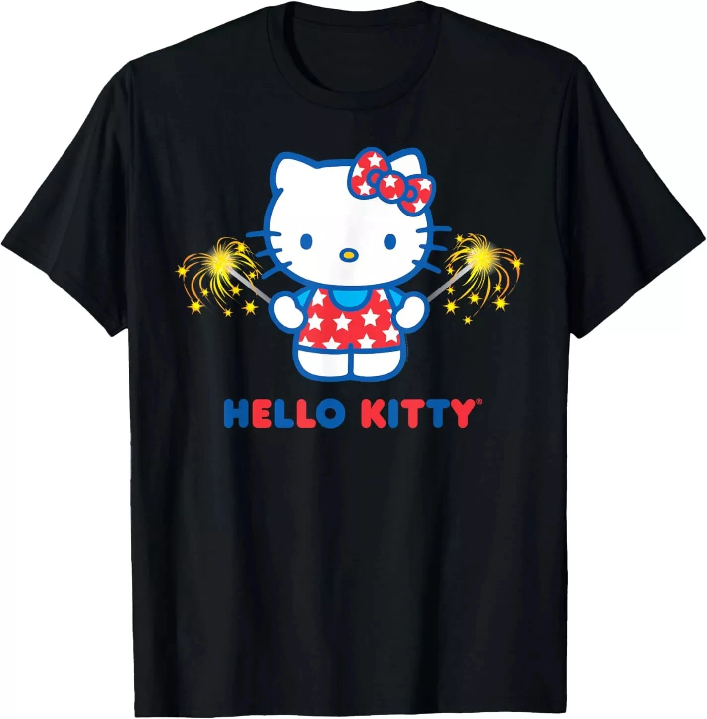 

Sanrio Hello Kitty Одежда для пар с плоским принтом Одежда для всей семьи Одежда для родителей и детей Повседневная удобная футболка с круглым вырезом для путешествий и отпуска