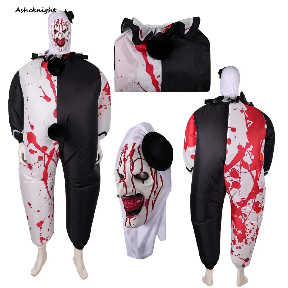 

Movie Terrifier Cosplay Art The Clown Clothes Coat Mask Men Party Disguise Roleplay Halloween Costume Carnival Outfits Suit