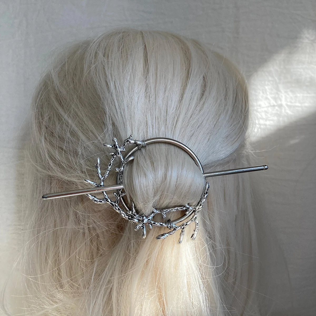 Boho Metal Branches Hair Pin Barrette Haircomb Woodland Clip with Moon Deer Antlers Witch Hairclip Pagan Elf Hair Jewelry