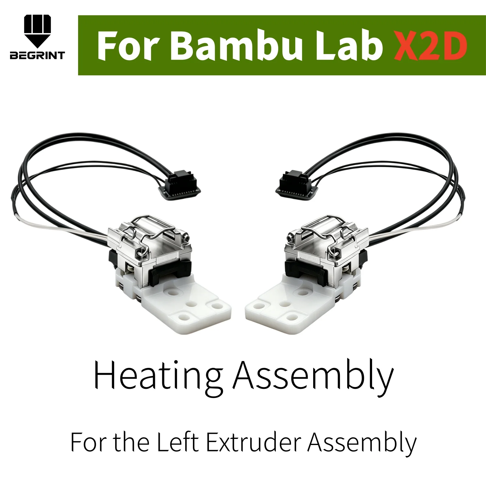 

For Bambu Lab X2D Heating Block Assembly, Equipped with Heater Cartridge and Thermistor, for Bambulab X2D Left Extruder Assembly