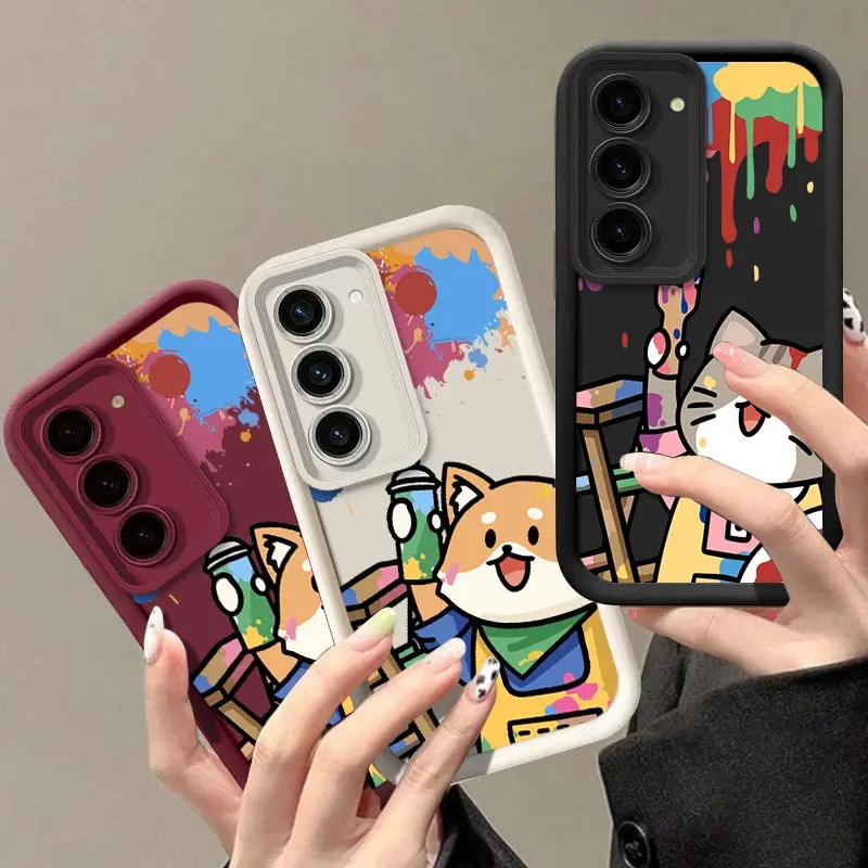 S24 Little Painter New Sky Eye Phone Case For Samsung S24 S24Ultra S23 S24Plus S23FE S22 S22Plus S21 S23Plus S21FE S30 S20 Cover