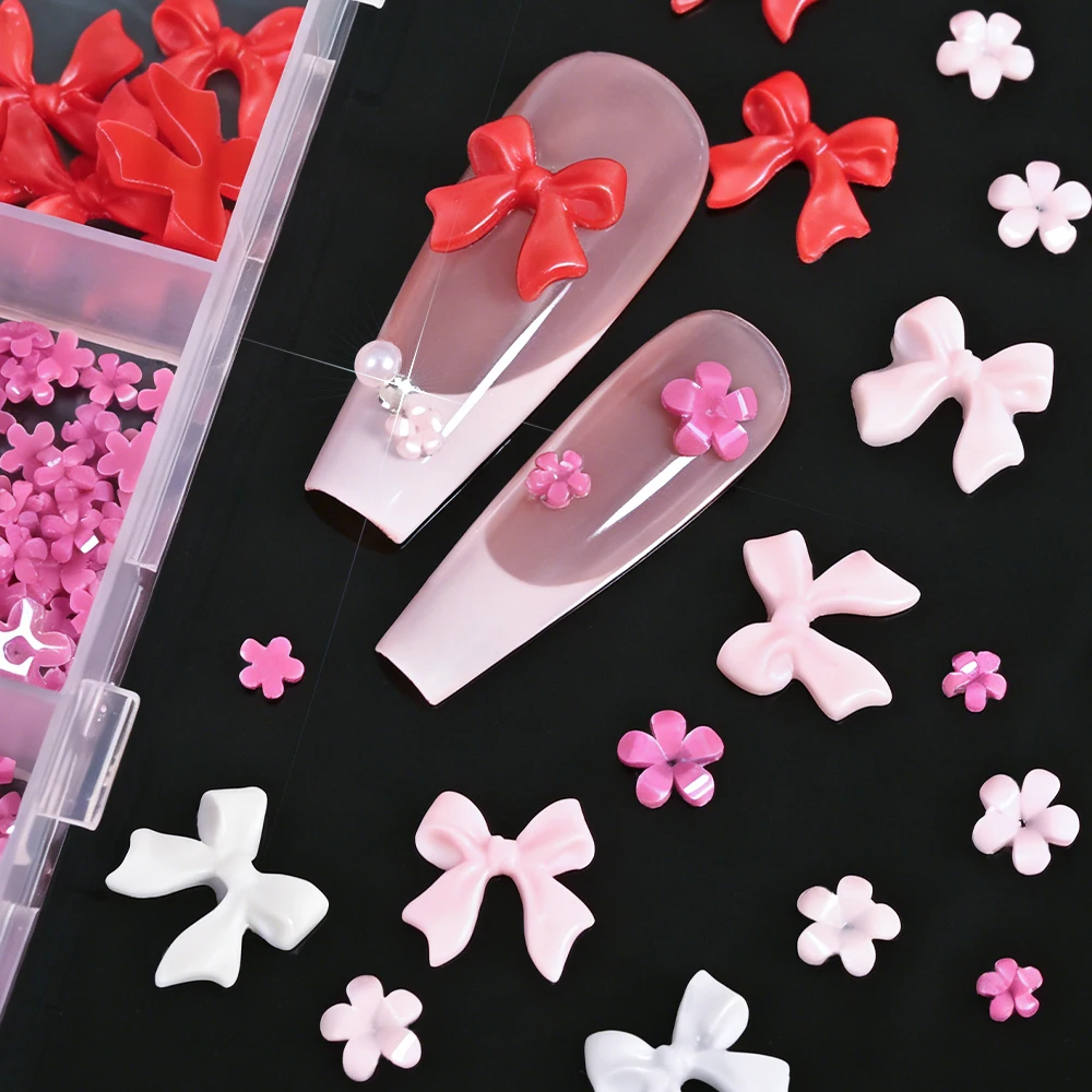 12 شبكة الراتنج خمسة بتلات زهرة القوس مسمار الراين الأحمر الوردي الأبيض زهر اللؤلؤ مسمار سحر سعة كبيرة المبتدئين مسمار الوصول