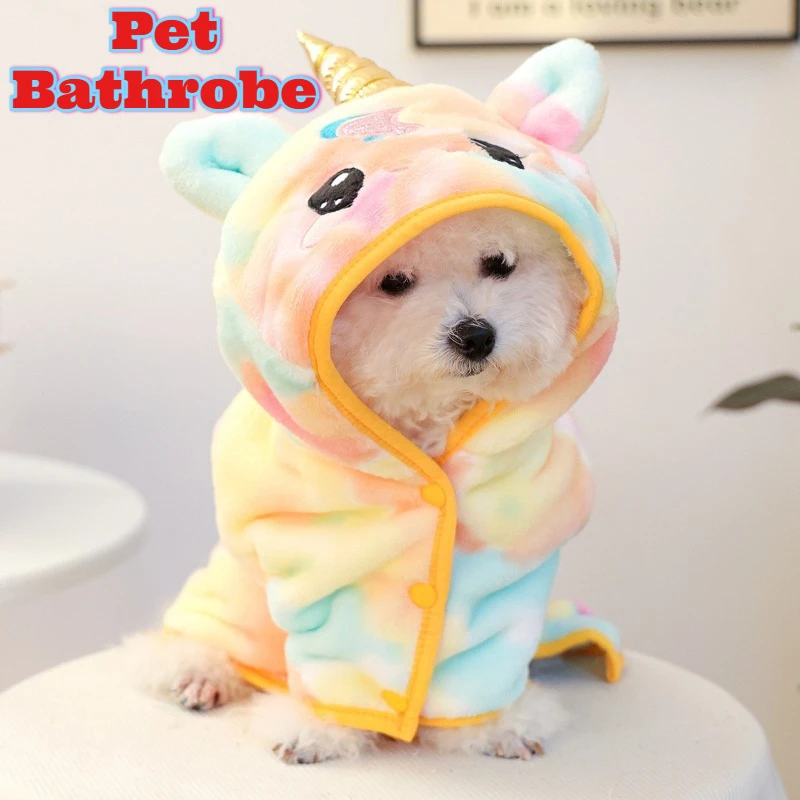 

Cute Pony Print Dog Bath Towel Sleeping Robe Soft Absorbent Microfiber Pet Grooming Wrap Puppy Drying Coat Quick Plush Blanket