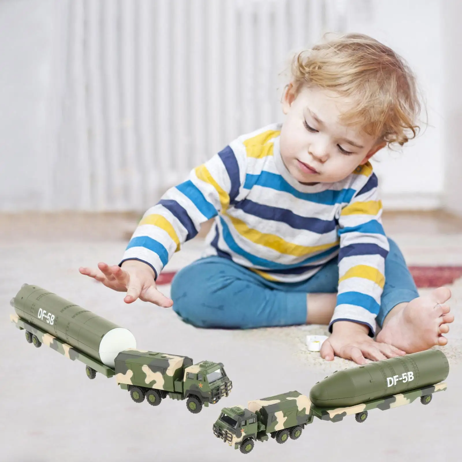 Diecast Missile Carrier DF-5B 1:100 Scale Vehicles Playset for Kids Gift Boy