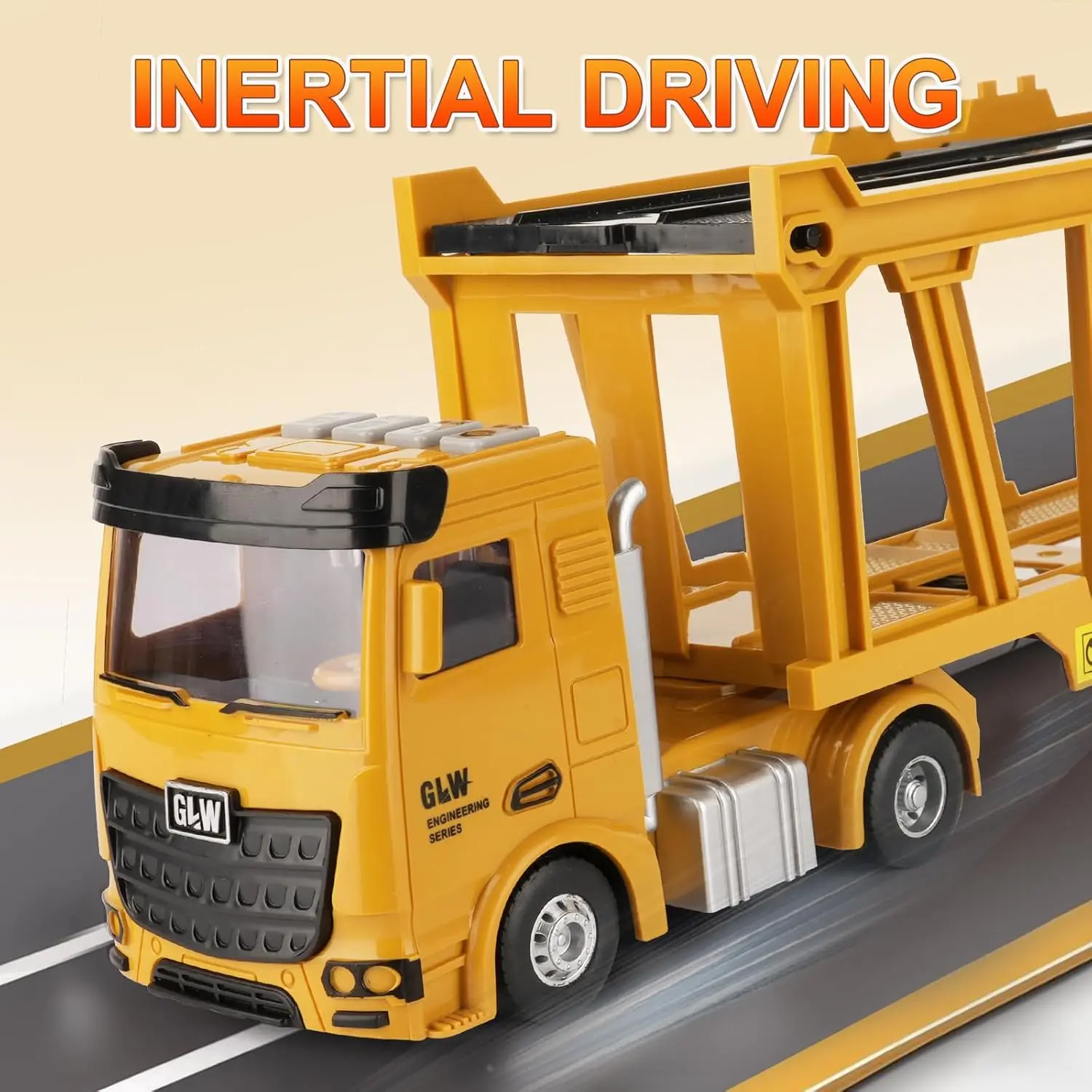 مجموعة ألعاب شاحنات حامل البناء، نموذج قيادة مقلد للغاية، شاحنات عجلات، شاحنات نقل للأطفال #5