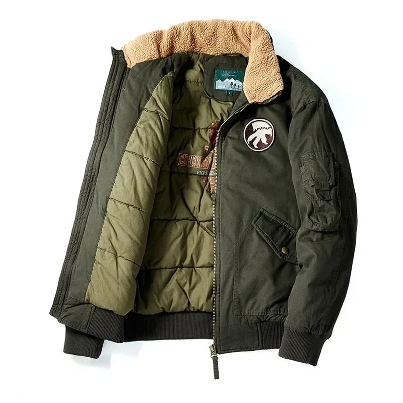 

Mcikkny Men Winter Flight Bomber Jackets Warm Thermal Outwear Coats For Male Top Clothing Size M-4XL Windbreak