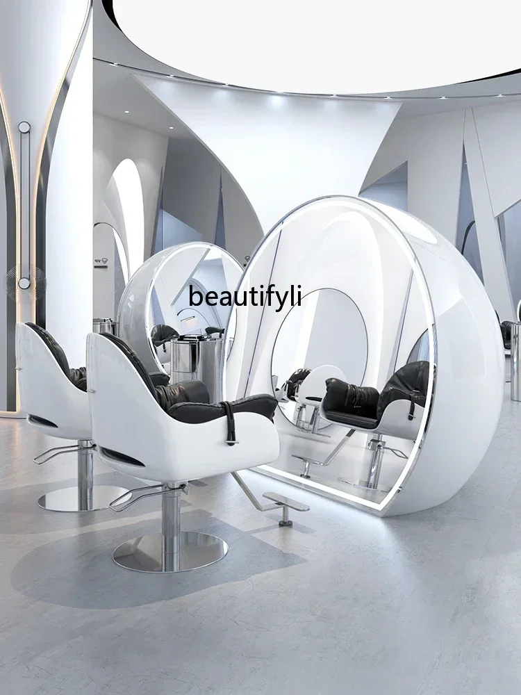 X Salon Barber Shop Dressing Table New High-End Hair Mirror For Hair Salon Integrated Makeup Floor Decoration