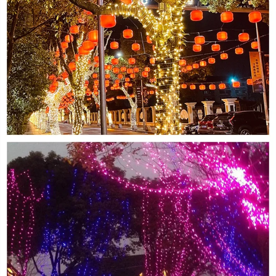 32m Longest 8 Modes 300LED LED Solar String Lights Solar Powered Xmas Outdoor Lights Waterproof Starry Christmas Fairy Lights