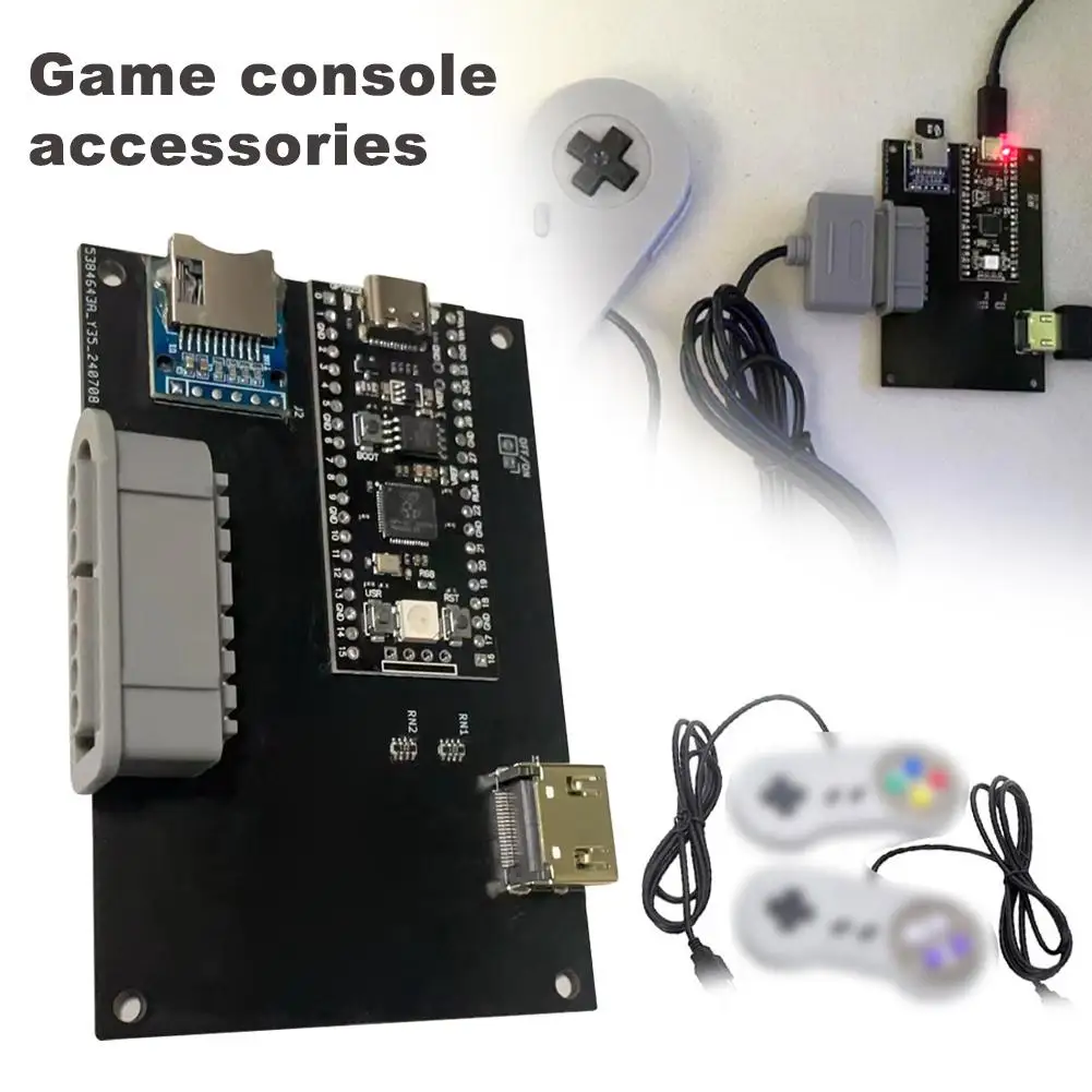 Para tablero de juegos PicoNES, interfaz HDMI para conectar al dispositivo, accesorios TF, consola, pantalla de memoria para almacenar tarjeta ROM, juego D4X4