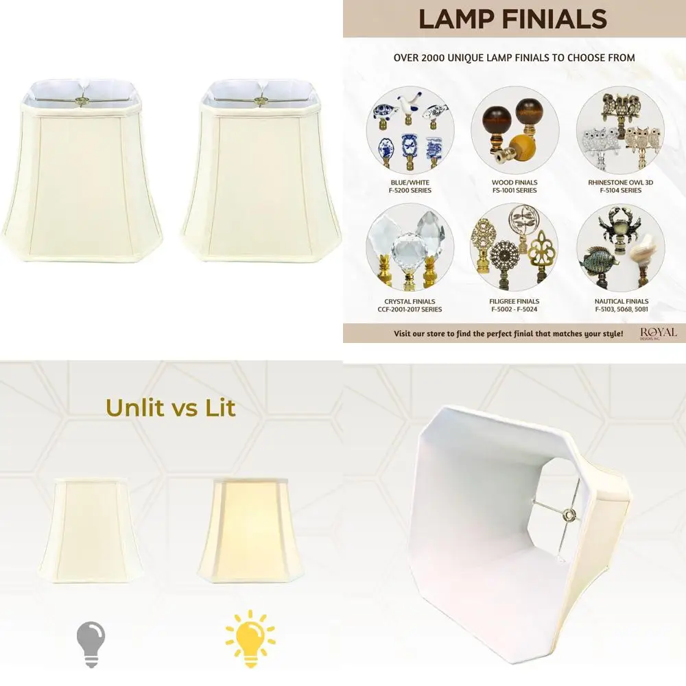 

Базовые абажуры с квадратным угловым колокольчиком, 5x10x8,75, яичная скорлупа, упаковка из 2 шт., набор из двух больших квадратных колокольчиков