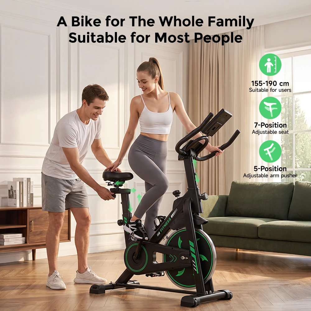 Formill DC001A & DC002A – magnetisches, stationäres Heimtrainer-Fahrrad, Indoor-Cycling-Fahrrad mit 8 kg schwerem Schwungrad, LCD-Monitor, verstellbarer Sitz und Tablet-Halterung für das Training im eigenen Fitnessraum. – Detail 22