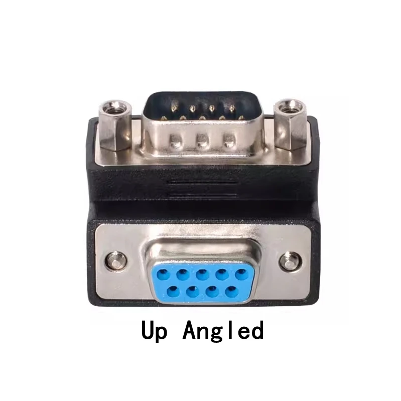 Up Down bend RS232 DB 9-pin RS232 serial port DSUB 9PIN male to female Connector Adapter with screw 90 degree adapter