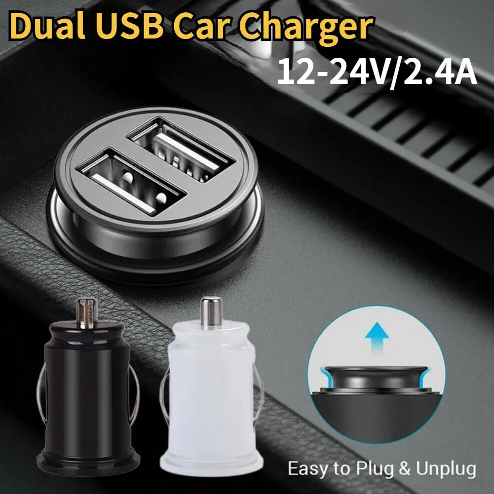 Dual USB Car Charger 12-24V/2.4A Cigarette Lighter Power Adapter Power Banks 2-hole USB Interface 3.1A Cell Phone Charging Adapt