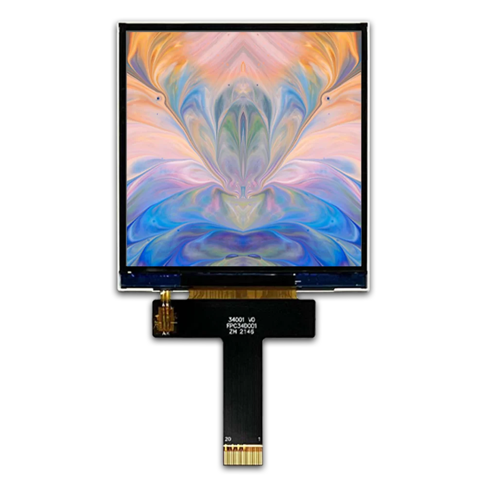 3.4 بوصة مربع وحدة LCD 480x480 القرار ST7701S تحكم مع واجهة MIPI سطوع عالية 1000nits للاستخدام الصناعي