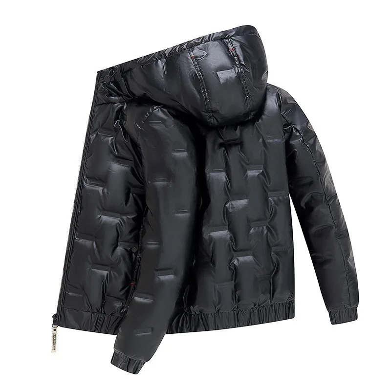 Winter Plus Größe männer Weiße Ente Unten Mäntel Mode Einfache Shiny Warme Mantel Casual Streetwear Lose Feste Farbe Unten jacke Männer