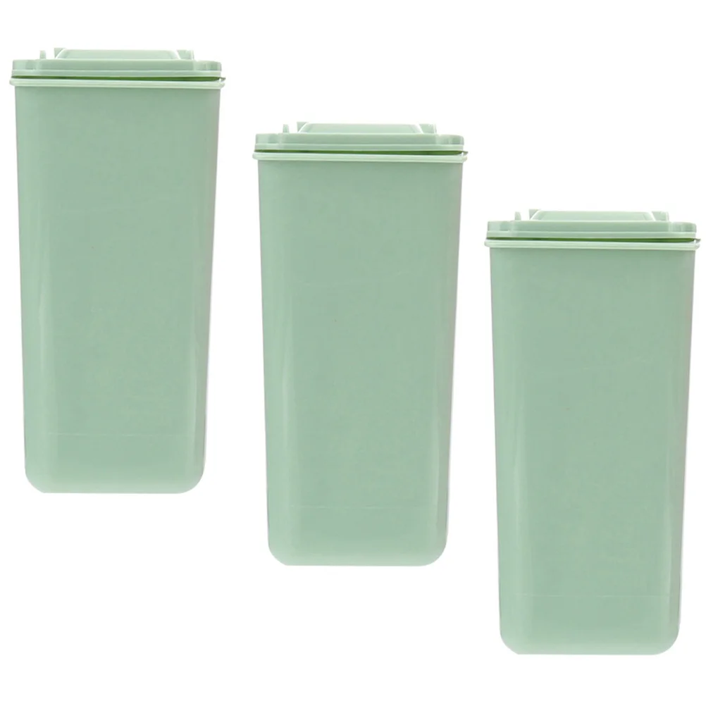 

3pcs Desktop Mini Trash Can With Lid Pp Material Compact Waste Bucket For Home Office Pen Holder Lightweight Garbage Bin Small