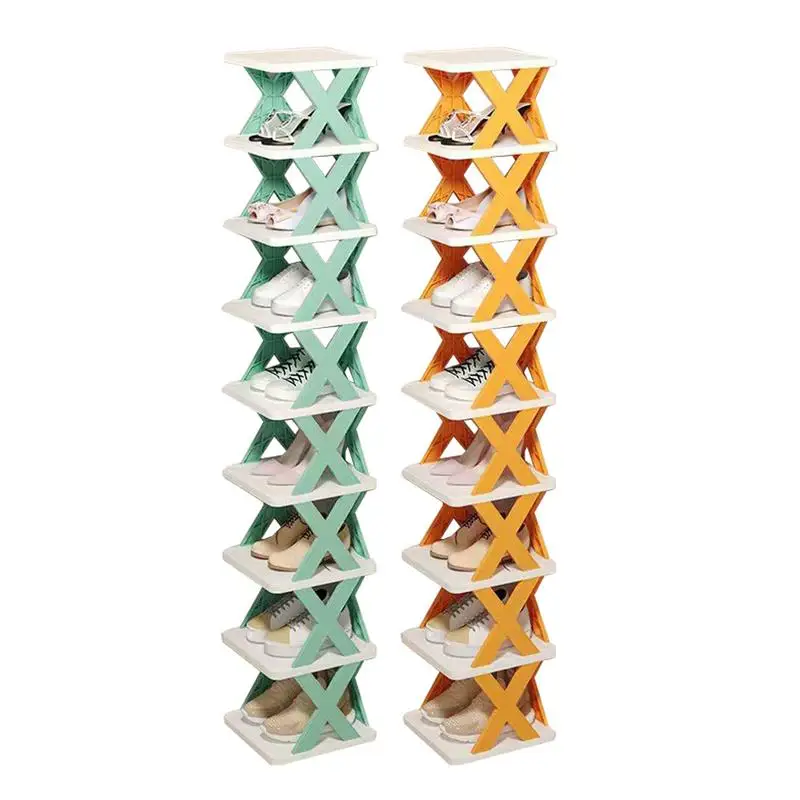 

Tall Narrow Shoe Rack Multi Tier Tall Storage Rack Multi Functional Vertical Organizer Folding Shelves No Assembly Slipper