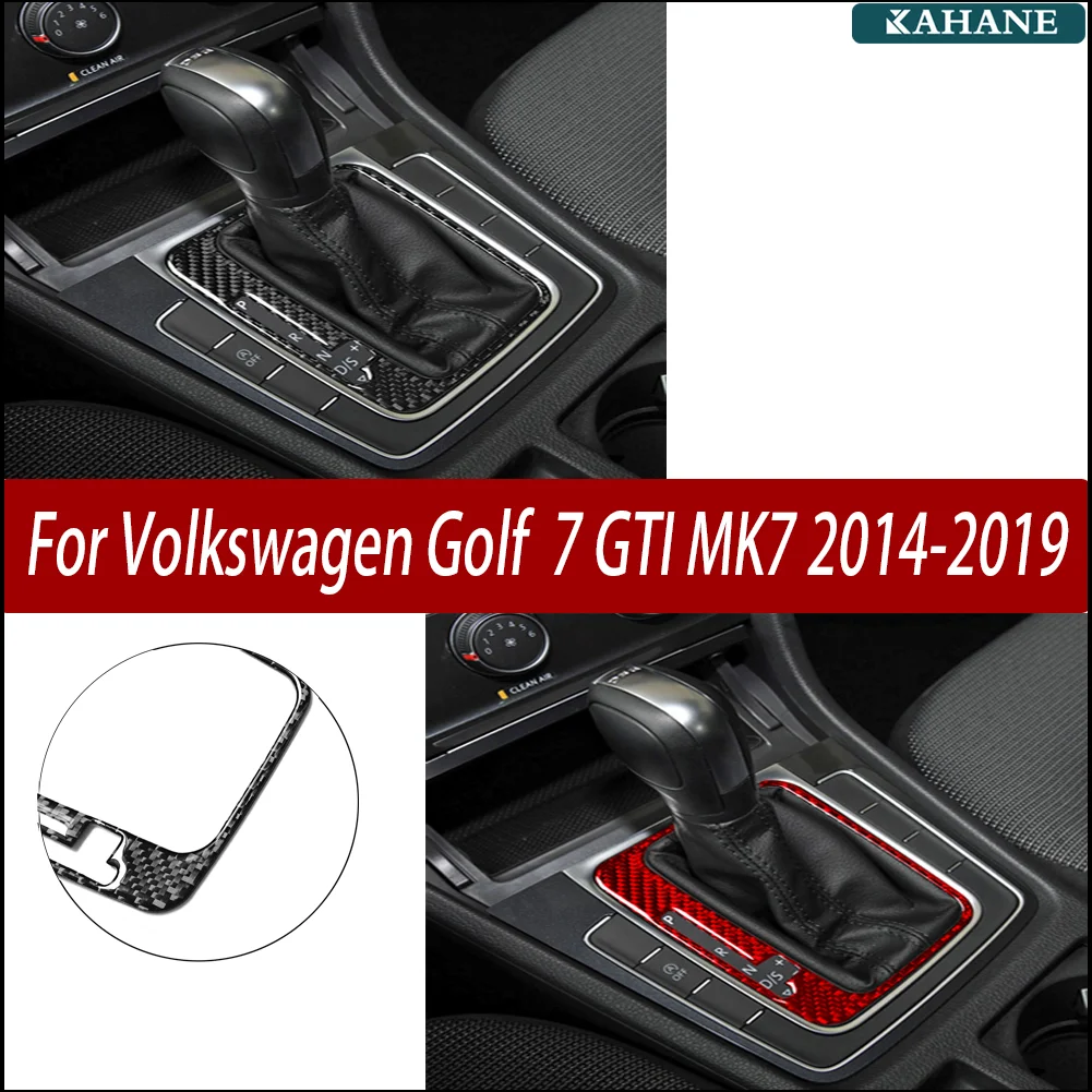 For Volkswagen Golf 7 GTI MK7 2014-2019 Easy-Install Carbon Fiber Stickers - Durable Car Interior Upgrade for Gear Panel