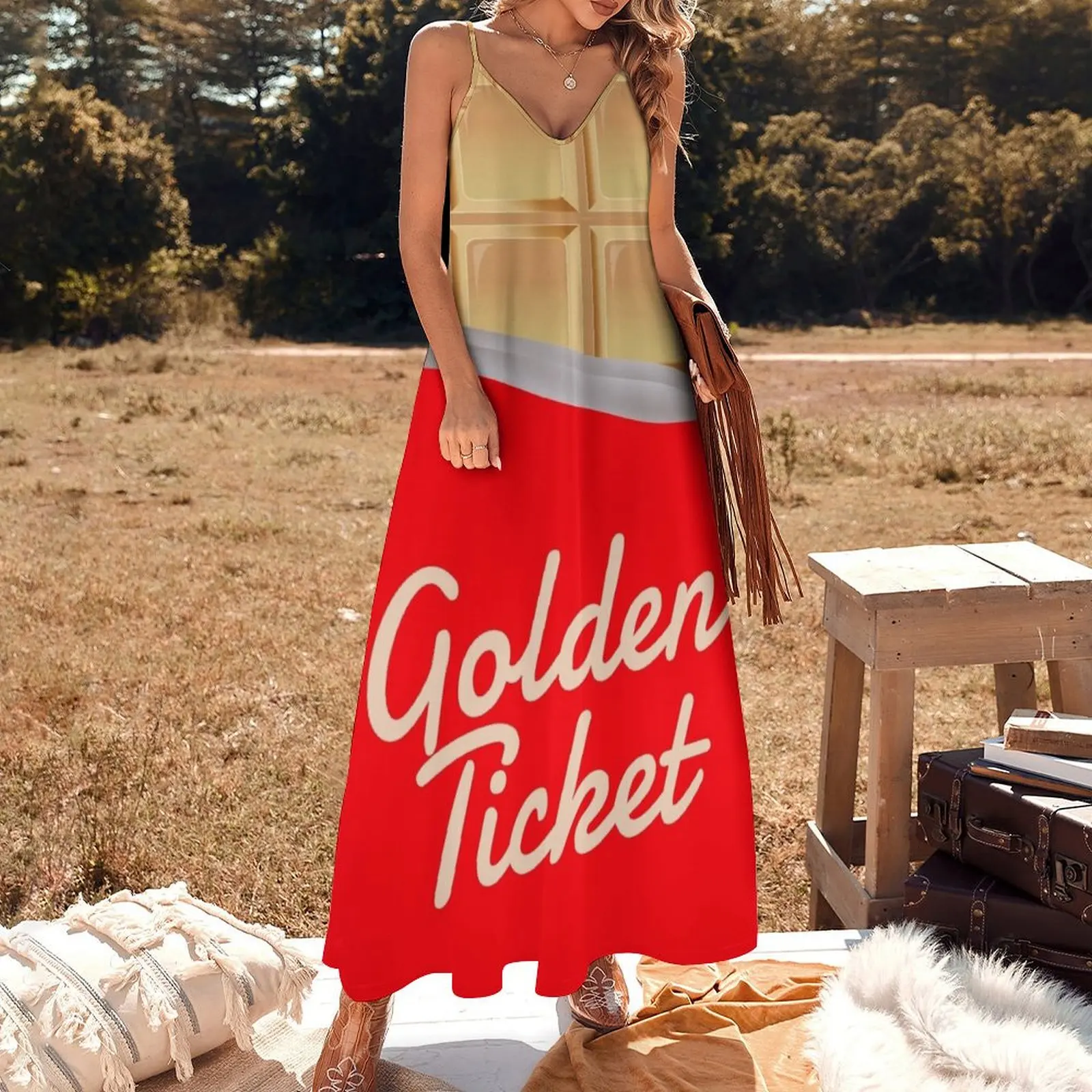 Golden Ticket Chocolate Sleeveless Dress luxury evening dresses for women 2025 dresses summer