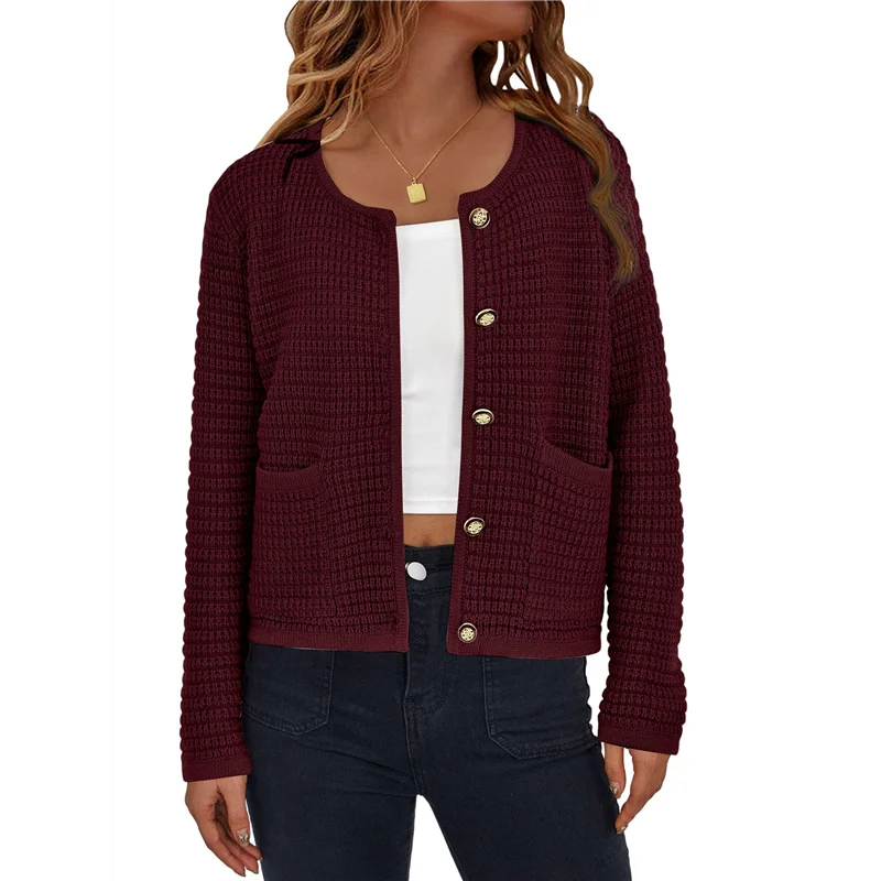 

B50B-Women Knit Cardigan Sweaters Fall Fashion Long Sleeve Button Down Trendy Casual Jacket Winter Clothes