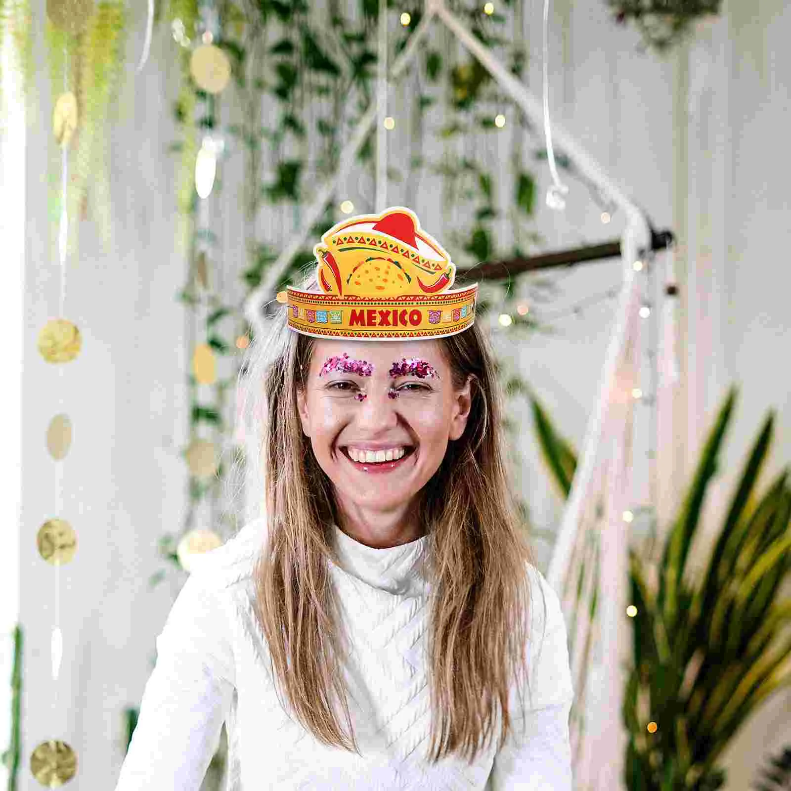 12 Pcs Carnival Paper Hat Colorful Party Hats Funny Fashion Portable Photo Props Mexican Decor Adult Decorative Costume Show