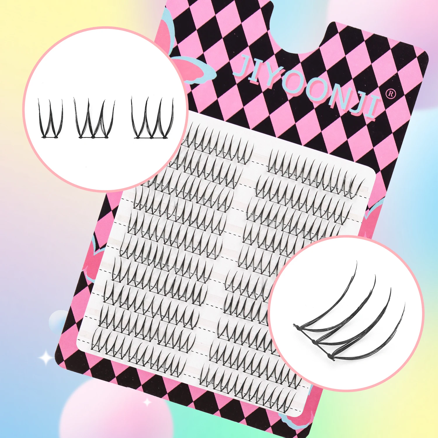 100 clusters, natural eyelash clusters, V-shaped, U-shaped, female eyelashes, DIY self-grafting eyelashes, natural thin stems, distinct and clear definition, soft and comfortable, suitable for daily m image 6