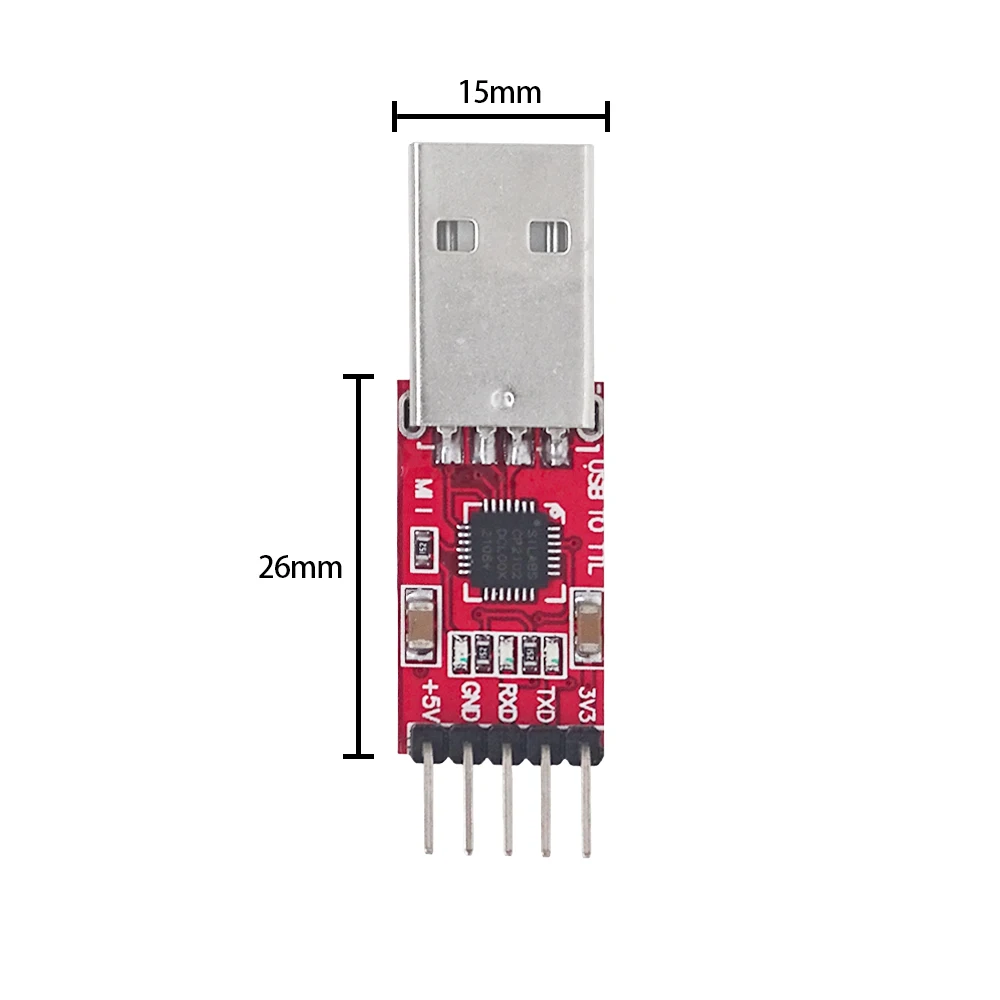 USB 2.0 para UART TTL Serial Converter, Módulo conector, 6Pin, 5Pin, CP2102, 1Pc Lot