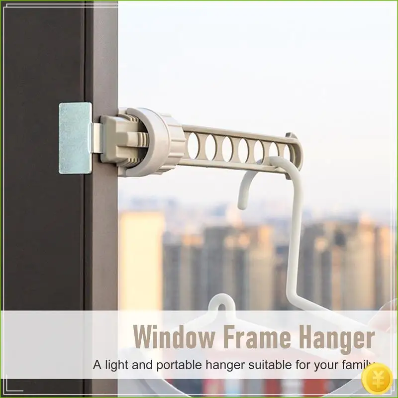 3Pcs Window Frame Clothes Hanging Rack Portable Indoor Window 8-Holes Drying Rack Adjustable Home For Clothes Stand