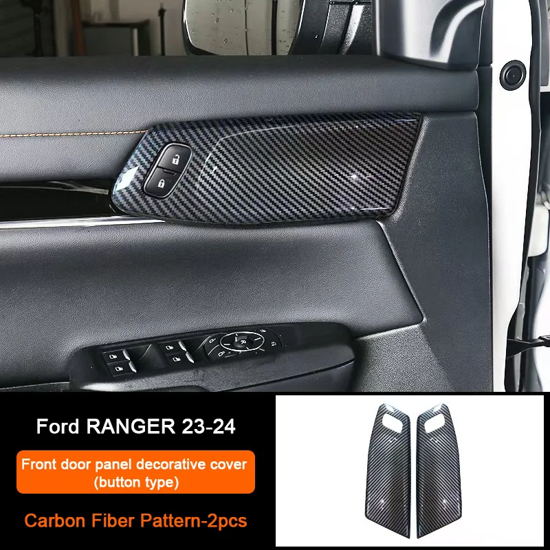

Carbon Fiber Interior Overlay Covers For Ford Ranger Wildtrak T9 2023 2024 2025 Rear Air outlet, Center Gear Shift, Door Parts