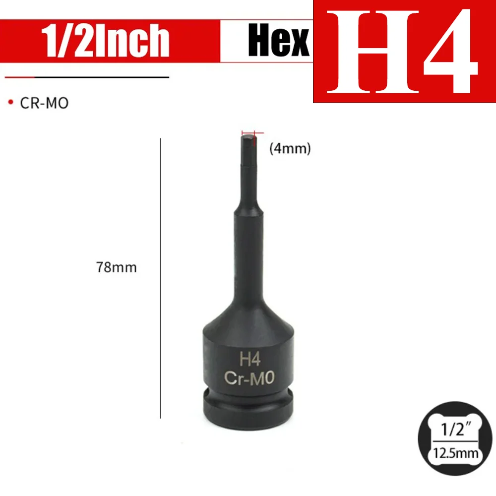 1/2 Zoll Schlagschrauber-Sechskant-Steckschlüsseladapter für Elektrobohrer und Druckluftschrauber, H4~H22 Schraubgewindeadapter – Detail 7