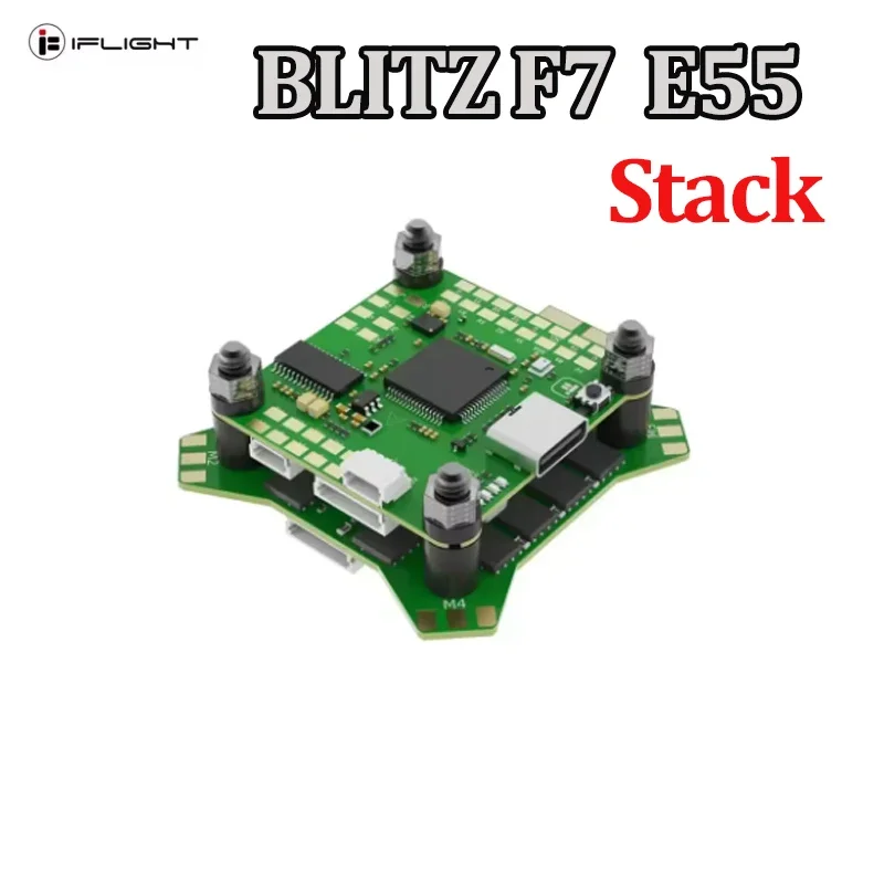 IFlight BLITZ F7 Stack F722 F7 Flight Controller W/ BLITZ E55 55A BLHELI32 4in1 ESC 2-6S DShot 600 for RC FPV Drone