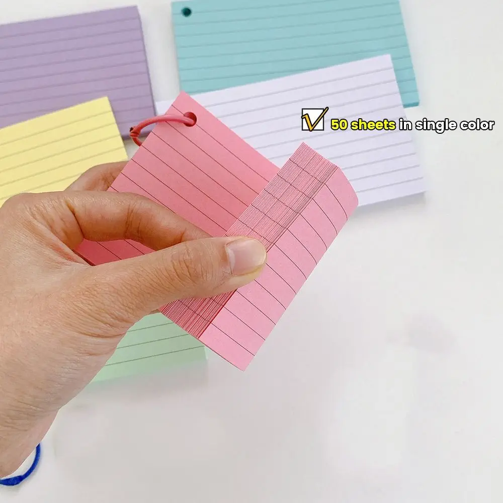 50 Stück Loseblatt-Ordnerkarten mit horizontalen Linien, Binder-kompatible Lernkarten, Notizblöcke für Schule & Arbeit – Detail 9
