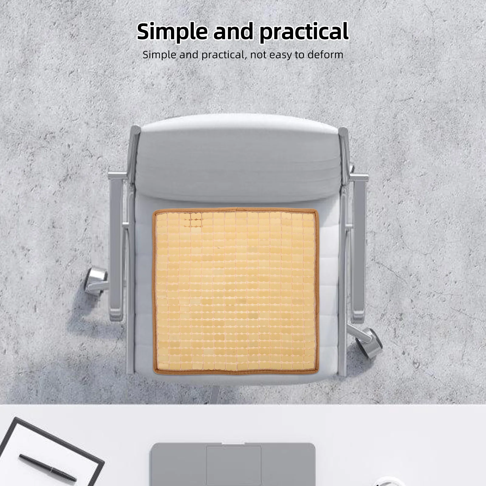 

Bamboo Seat Cushion Summer Car Seat Cooling Pad Breathable Anti-Slip Cover for Office Home Sofa Beige Car Mat