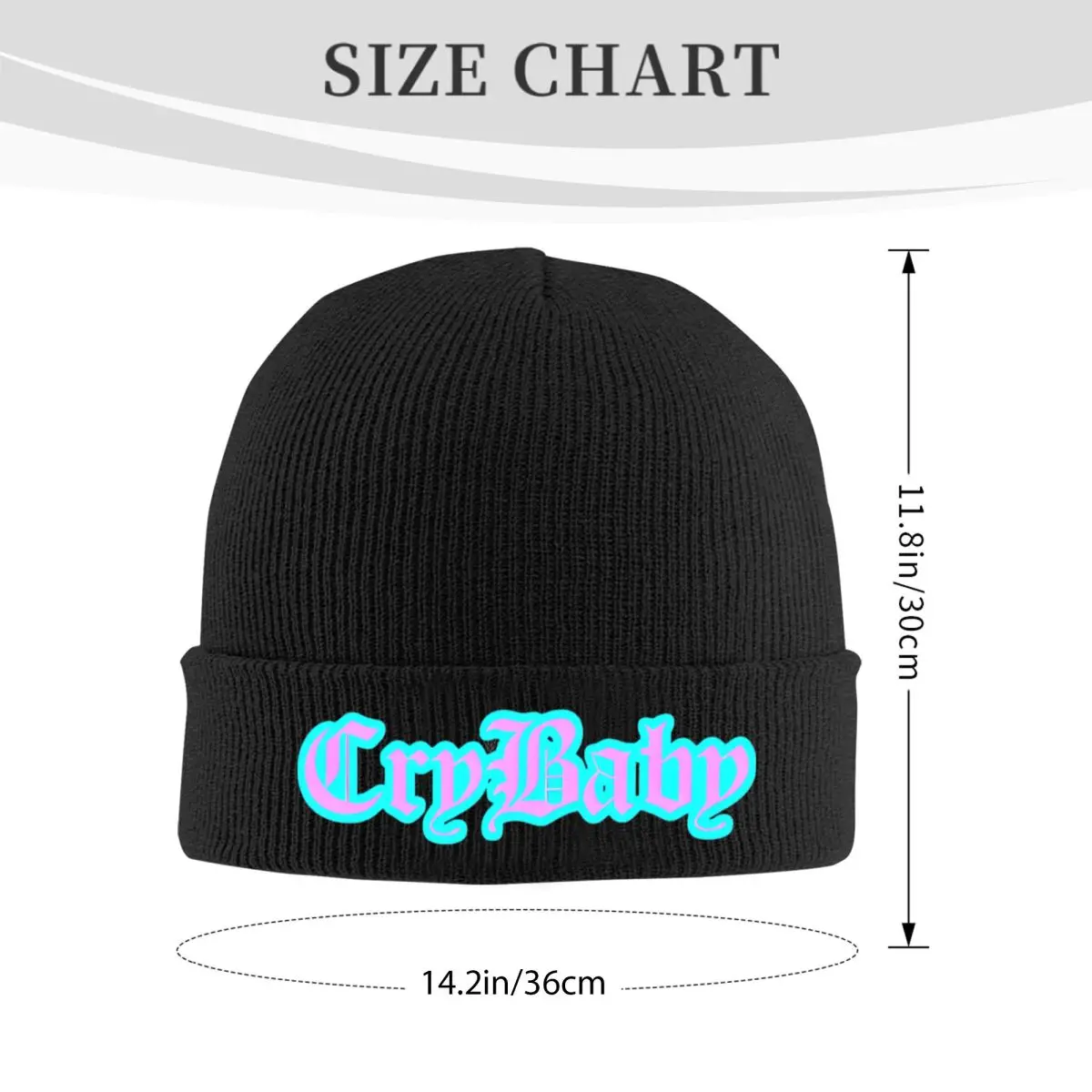 CRYBABY Blue & Pink Hat Autumn Winter Skullies Beanies Warm Lil Peep Aesthetic Cap Unisex Acrylic Skullcap