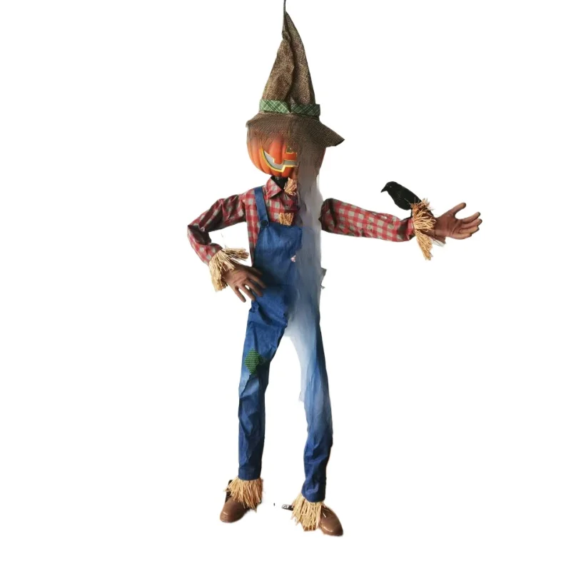 

Halloween pumpkin scarecrow haunted house amusement park large outdoor electric induction ornament horror pumpkin props