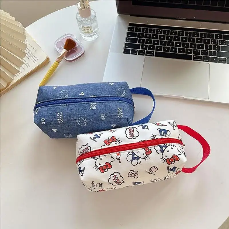 

For kt Pencil Case Large Capacity Cute Pencil Case Student Stationery Organizer Cartoon Cosmetic Storage Bag Niche Makeup Pouch