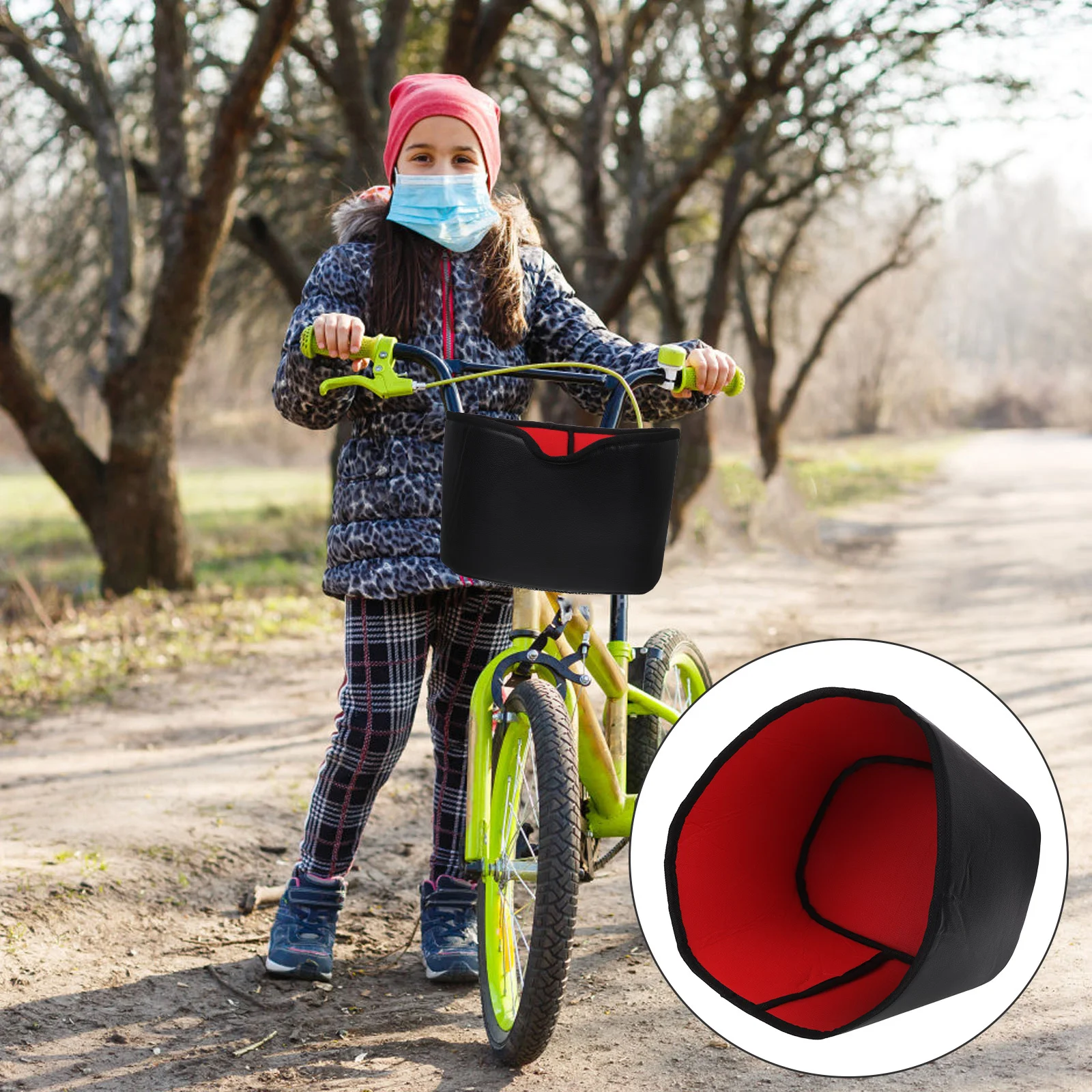 

Bike Basket Liner Waterproof Shockproof Foldable PU Cotton Liner for Electric Bike and Motorcycle Storage Holder