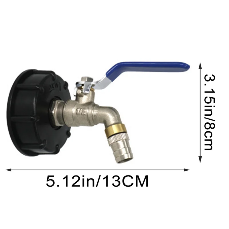 IBC Ball Outlet Tap Tank 3/4 Inci untuk Makanan Kelas Drain Adapter S60X6 1000 L Tangki Air Hujan Kontainer Kuningan Selang Faucet Valve