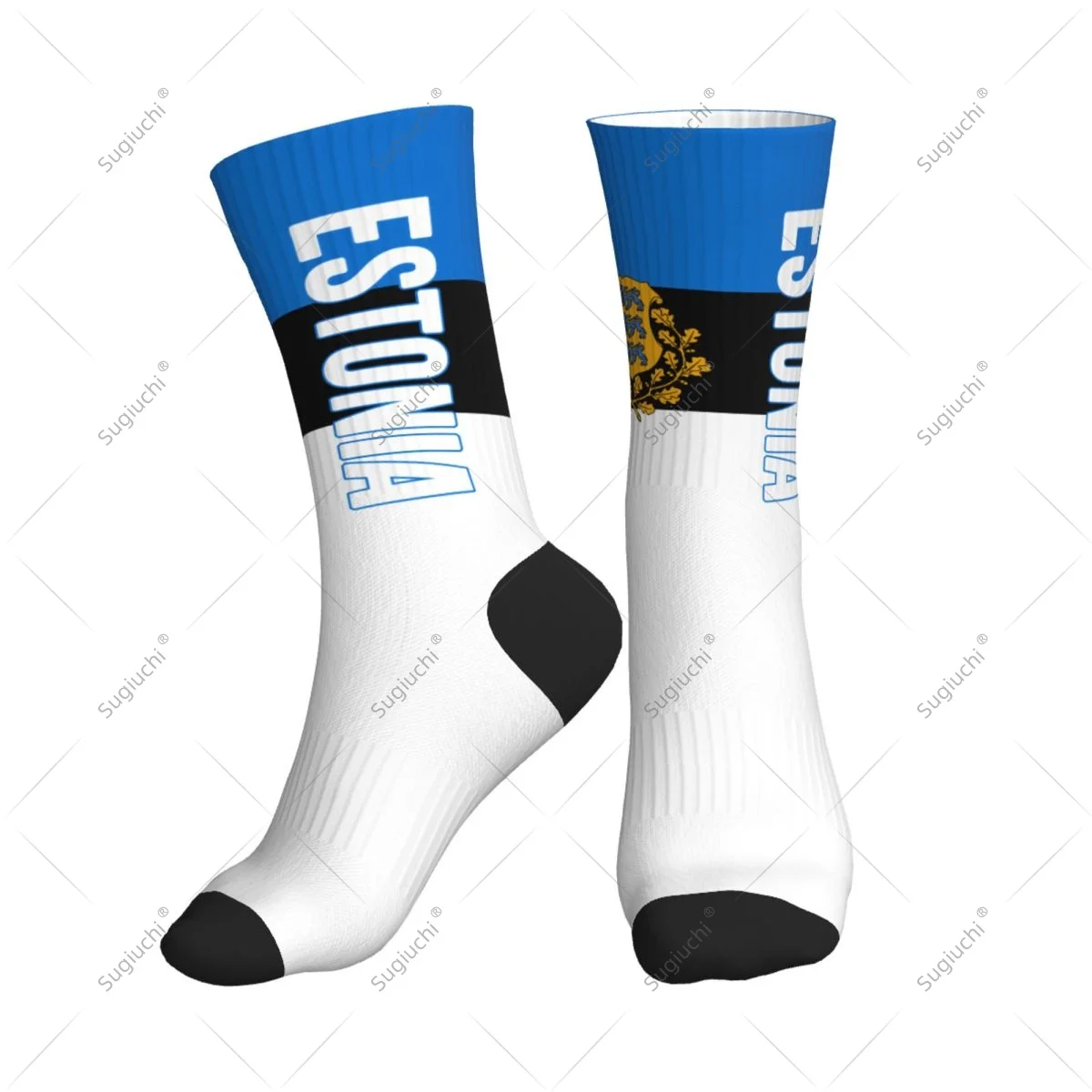 

Полиэстеровые носки до середины икры с 3D принтом флага Эстонии для мужчин и женщин, кавайные носки, уличные носки для скейтборда