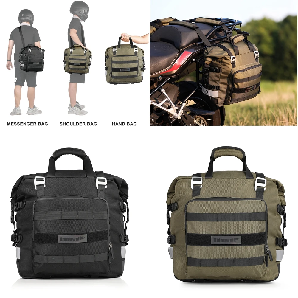 

20л водонепроницаемая боковая сумка для мотоцикла, универсальная седельная сумка для мотоцикла, дорожный мотоциклетный багаж